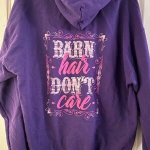 Purple Gildan Hoodie with Graphic Cowgirl Print